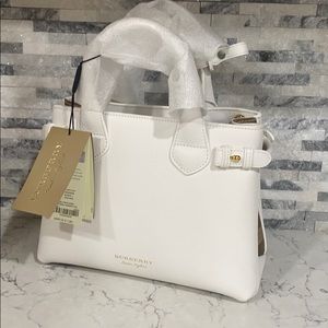 NWT Burberry Small Banner Tote - White